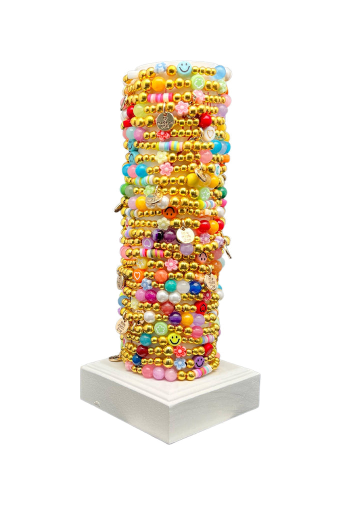 Mix media kids bracelet tower gold — fun children's jewelry set, birthday and holiday gift