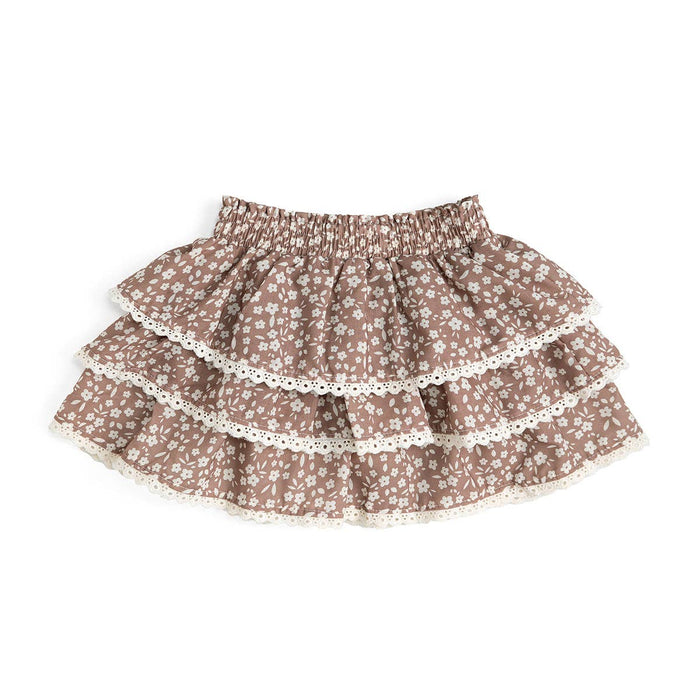 Mocha Floral Skort - Kids Boutique Clothing - Fall
