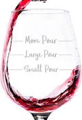 Mom's Pour Lines wine glass — funny gift for moms