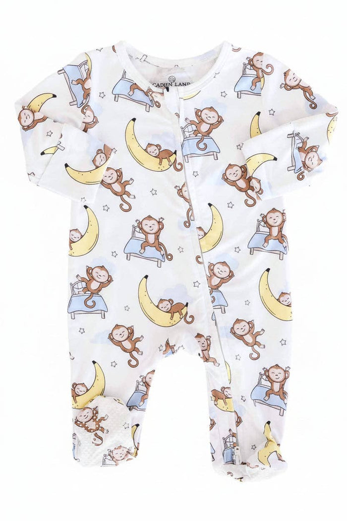 Monkey See, Monkey Snooze Zipper Footie