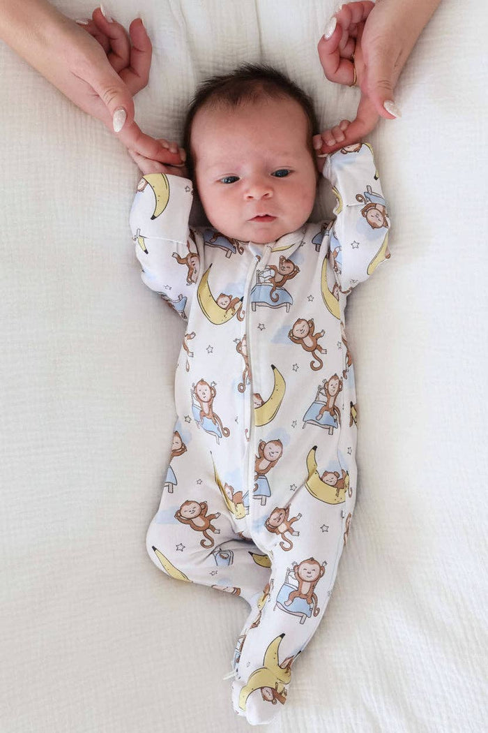 Monkey See, Monkey Snooze Zipper Footie