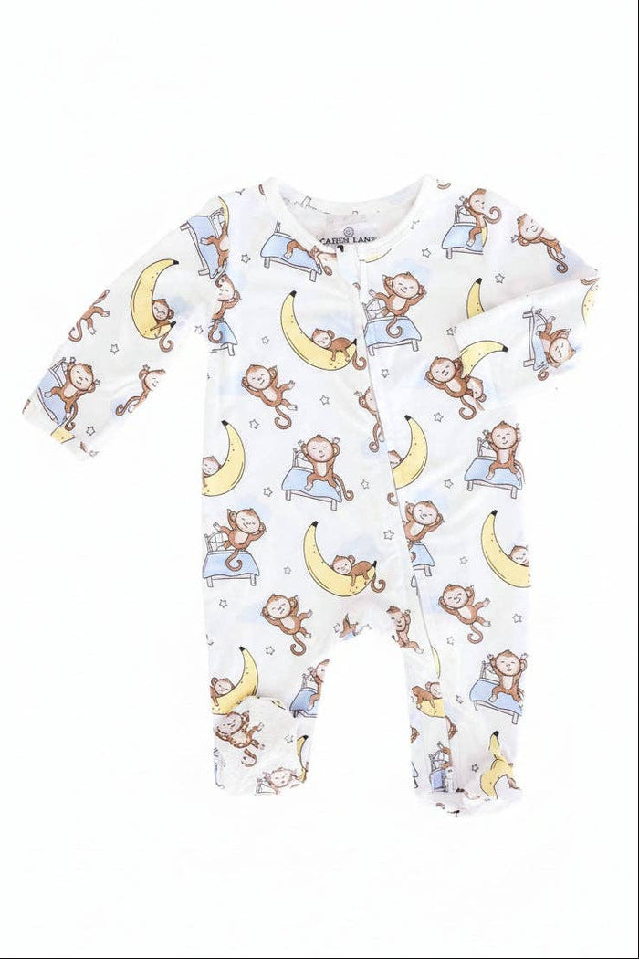 Monkey See, Monkey Snooze Zipper Footie