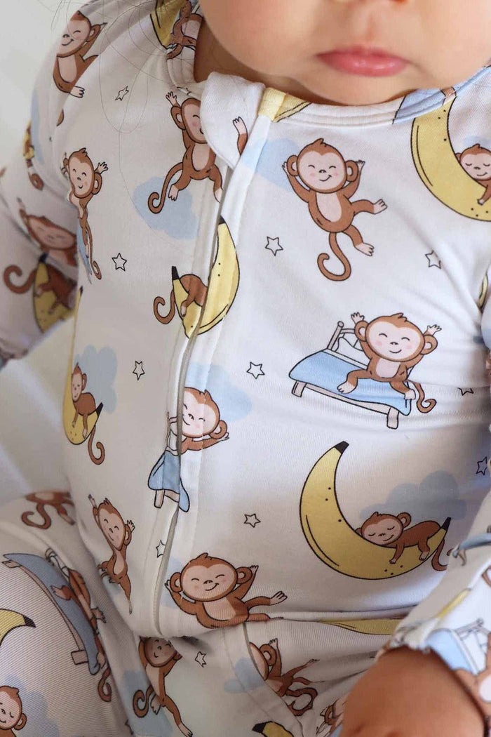 Monkey See, Monkey Snooze Zipper Footie