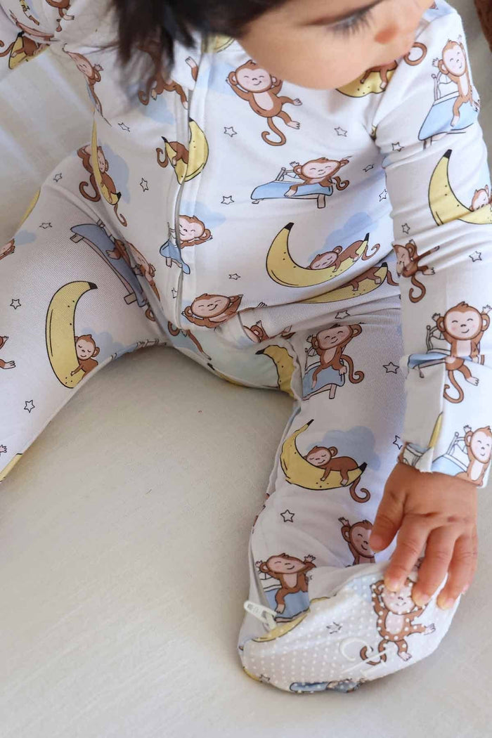 Monkey See, Monkey Snooze Zipper Footie