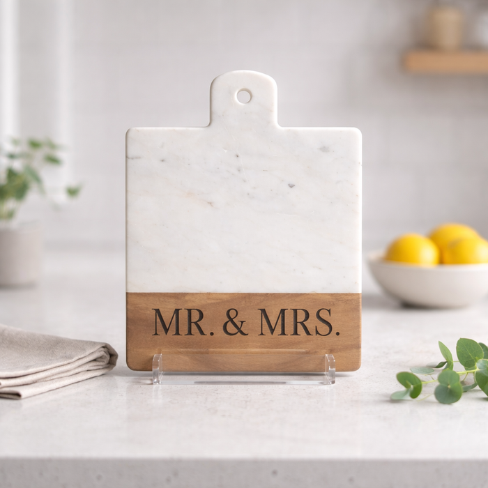 Mr & Mrs Marble and Wood Cutting Board