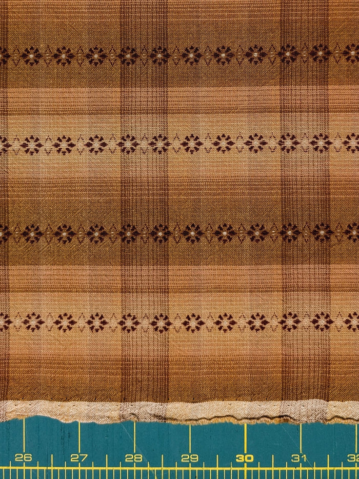 MYD - Daisy Chain Glen Check Plaid Yarn Dyed Cotton Fabric - Mustard and Cream
