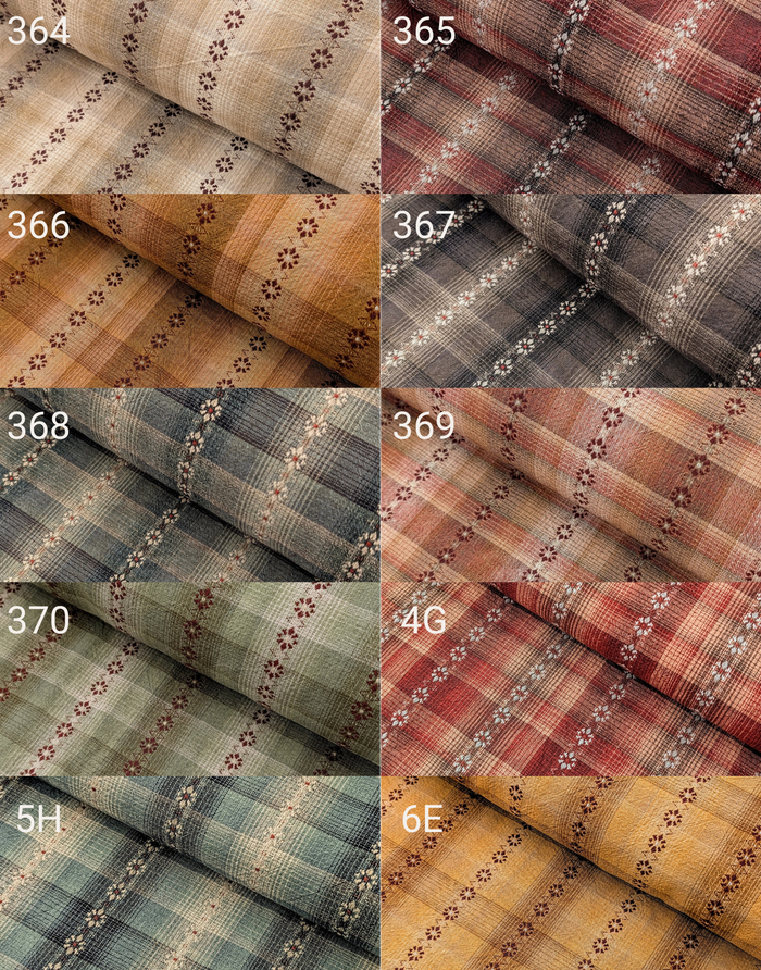 MYD - Daisy Chain Glen Check Plaid Yarn Dyed Cotton Fabric - Mustard and Cream