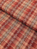 MYD - Daisy Chain Glen Check Plaid Yarn Dyed Cotton Fabric - Red and Beige