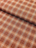 MYD - Dotted Texture Cotton Gingham Plaid Yarn Dyed Fabric - Brick and Cream