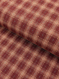 MYD - Dotted Texture Cotton Gingham Plaid Yarn Dyed Fabric -  Burgundy and Pink