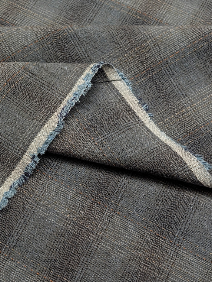 MYD - Glen Check Plaid Yarn Dyed Cotton Fabric - Dark Blue