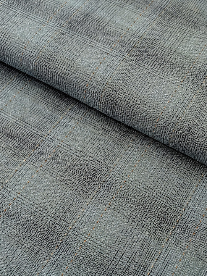 MYD - Glen Check Plaid Yarn Dyed Cotton Fabric - Medium Blue
