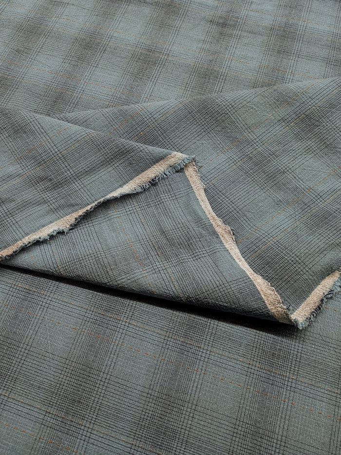 MYD - Glen Check Plaid Yarn Dyed Cotton Fabric - Medium Blue