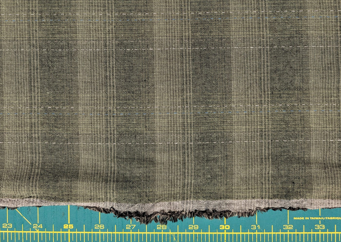 MYD - Glen Check Plaid Yarn Dyed Cotton Fabric - Olive Green