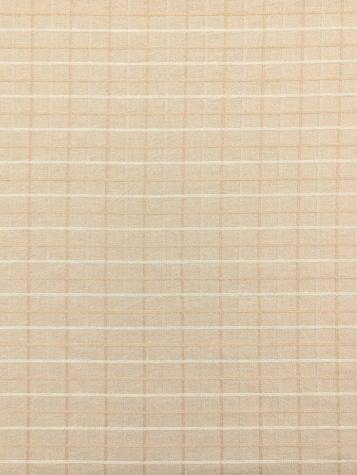 Japanese yarn dyed plaid grid cotton fabric 4547-343 beige