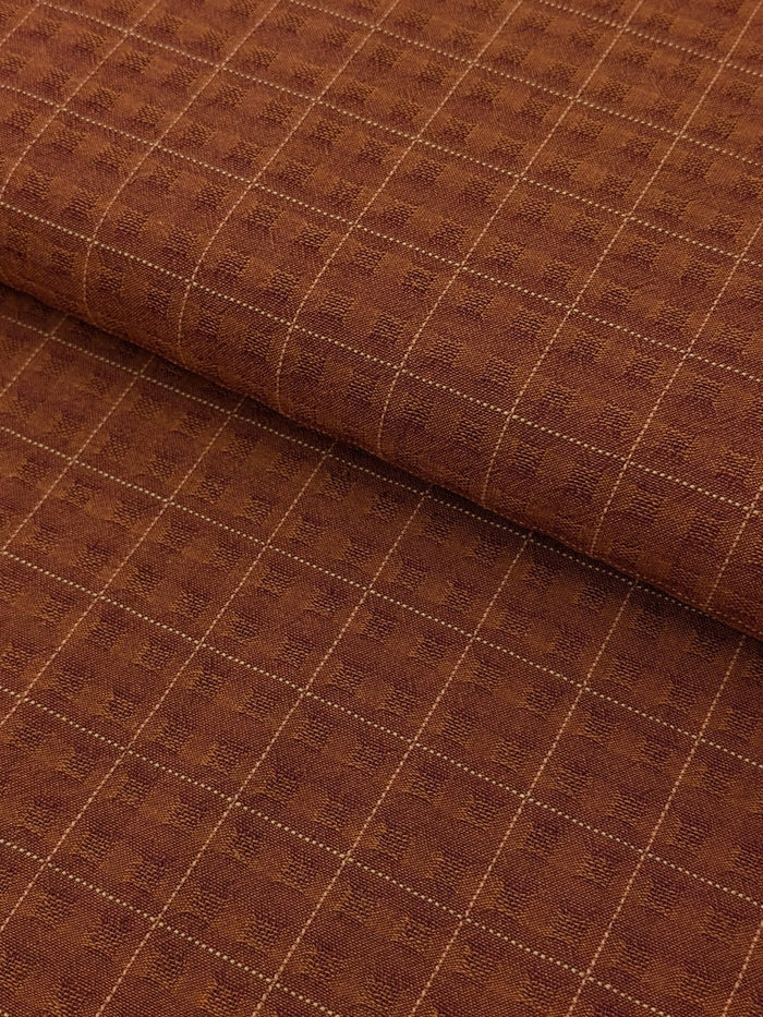 brick Brown fabric with a subtle check pattern