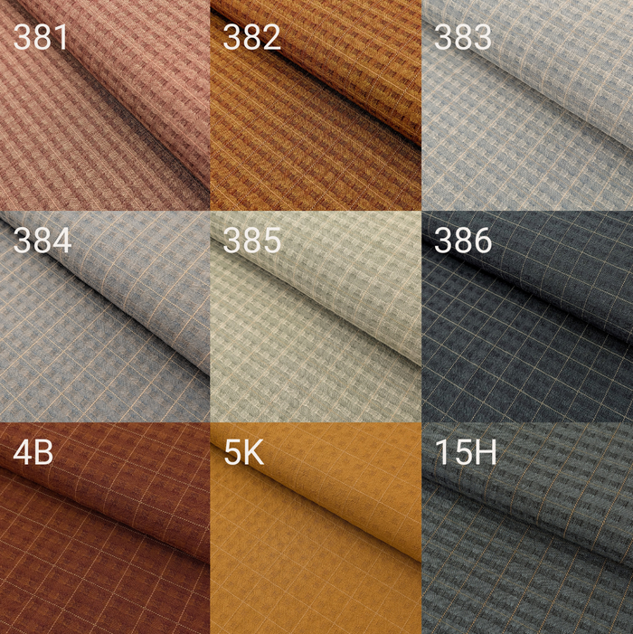 MYD - Textured Windowpane Plaid Yarn Dyed Cotton Fabric - Brick