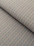 MYD - Textured Windowpane Plaid Yarn Dyed Cotton Fabric - Medium Blue