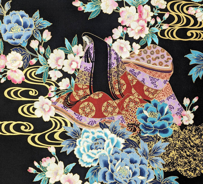 Naka - Heian Princess Cotton - Black Pink Blue