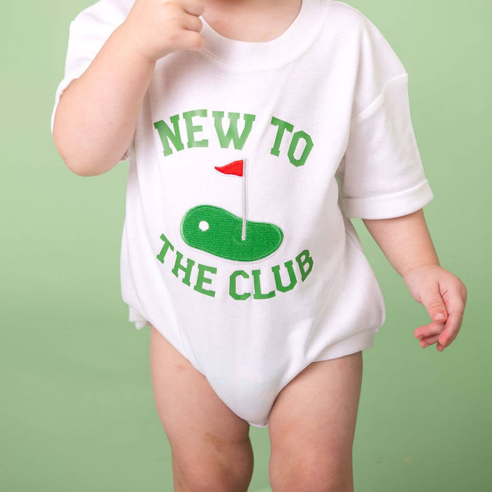 New To The Club Patch Short Sleeve Romper