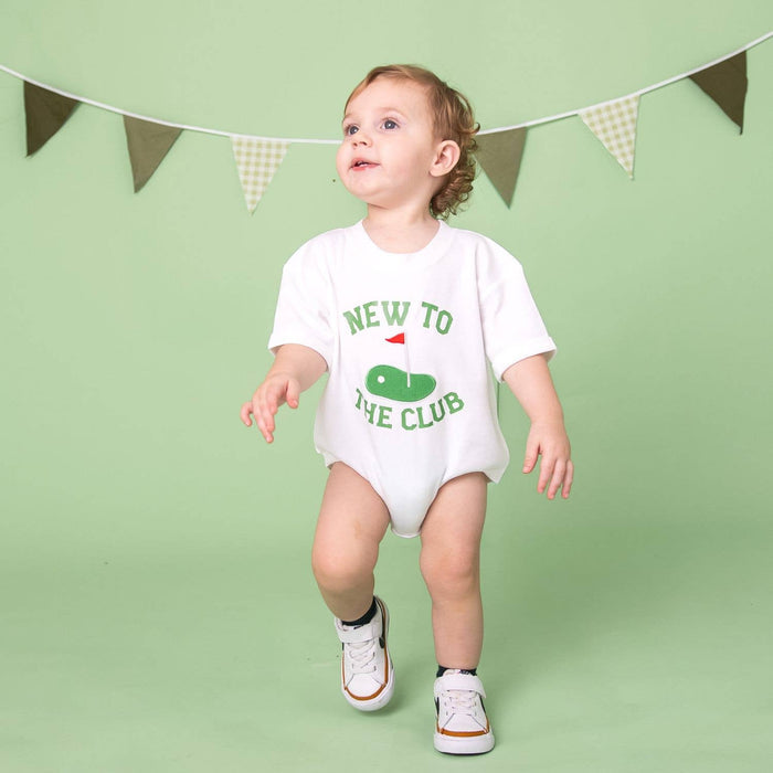 New To The Club Patch Short Sleeve Romper