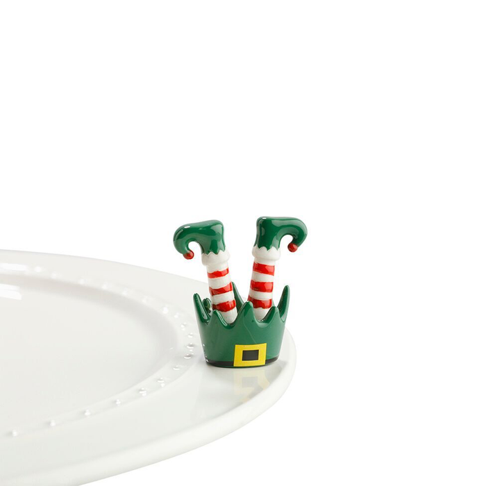 Nora Fleming Elf Feet Mini — Christmas decorative attachment for Nora Fleming serveware
