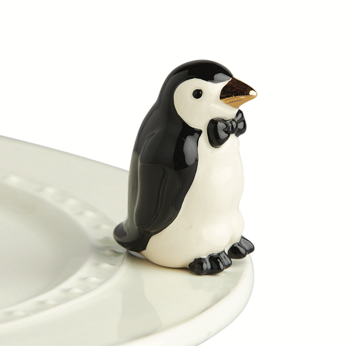 Nora Fleming Penguin Mini — winter holiday decorative attachment for Nora Fleming serveware