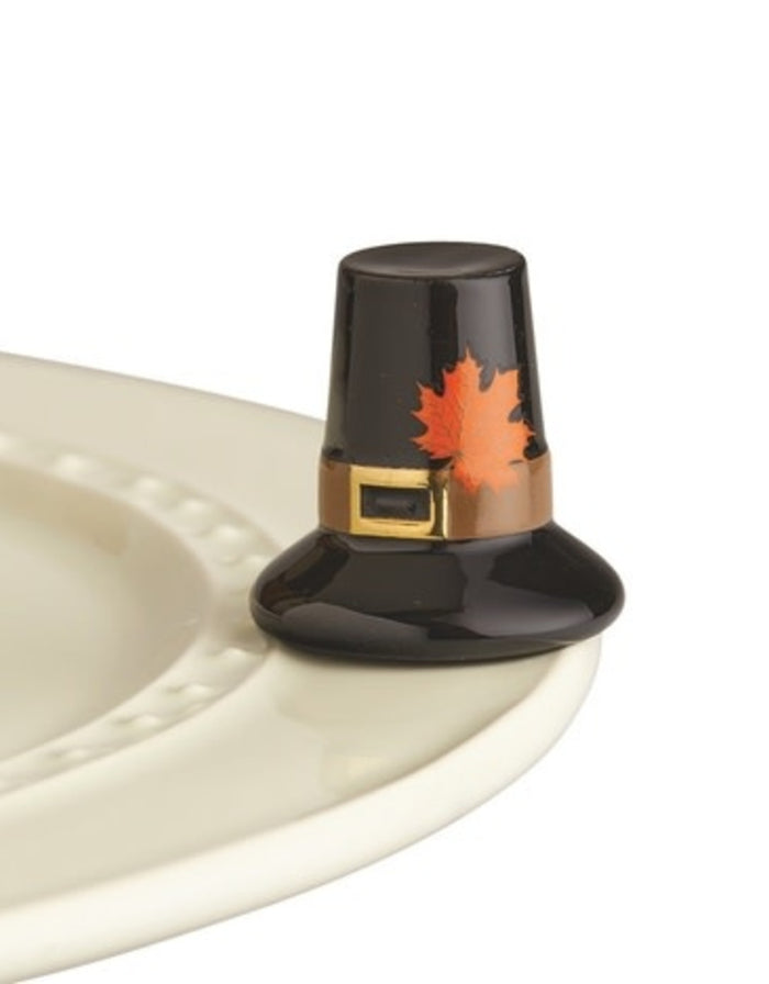 Nora Fleming Pilgrim Hat Mini — Thanksgiving decorative attachment for Nora Fleming serveware