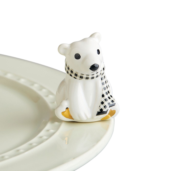 Nora Fleming Polar Bear Mini — winter holiday decorative attachment for Nora Fleming serveware