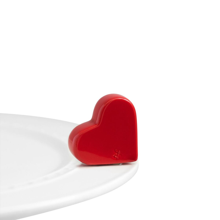 Nora Fleming Red Heart Mini — Valentine's Day decorative attachment for Nora Fleming serveware