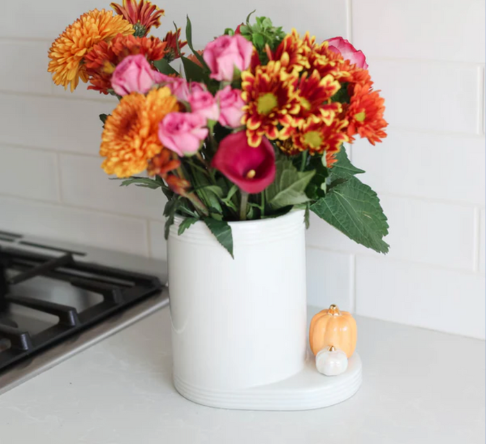 Nora Fleming Utensil Crock — front view showing personalization