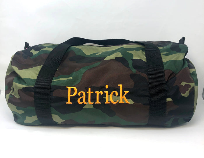 Oh Mint personalized children's duffel — shown with embroidered name