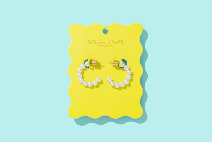 Olivia Hoop Earrings with Pearls