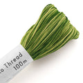Olympus - Cotton Sashiko Thread 100m Skein - Color #155 Variegated Garden Greens