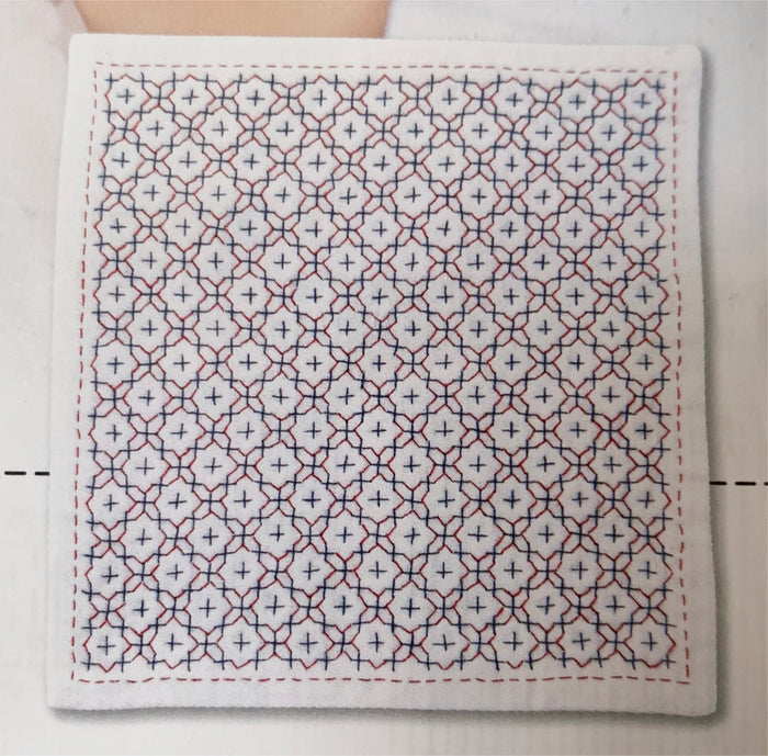 Olympus - Cross Flowers Sashiko Handkerchief Sampler Kit - White