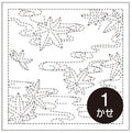 Olympus - Floating Maple Leaves Cotton Sashiko Sampler Cloth - White