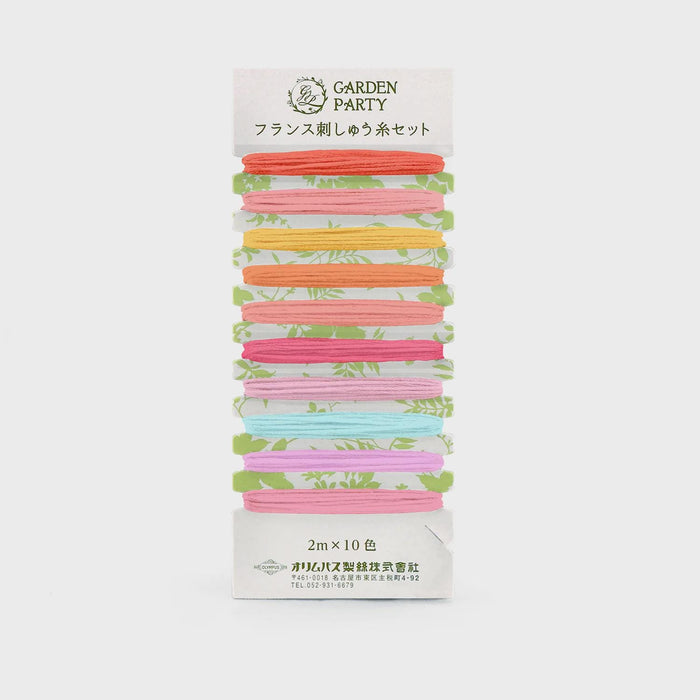 Olympus Garden Party Card 14 - Playful - Japanese embroidery floss 10 color assortment