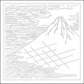 Olympus - Hokusai Collection "Fine Breezy Day" Cotton Sashiko Sampler Cloth - White or Navy