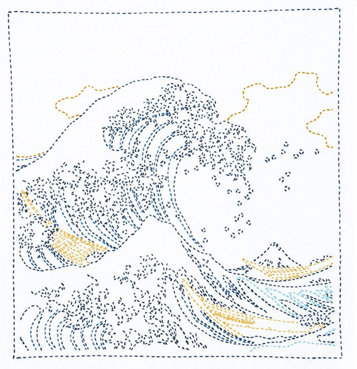 Olympus - Hokusai Collection "Great Wave Off Kanagawa" Sashiko Sampler Kit - White