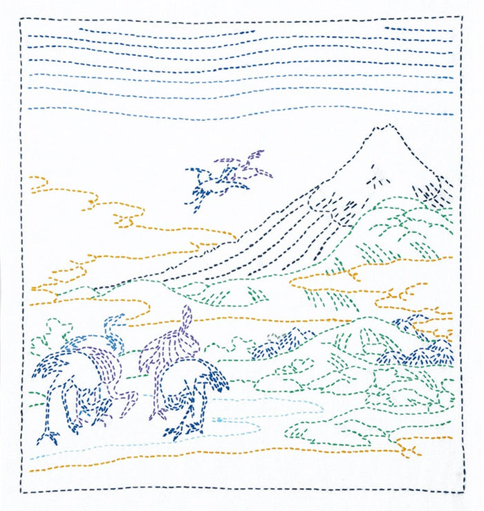 Olympus - Hokusai Collection "Umezawa Hamlet Fields" Sashiko Sampler Kit - White
