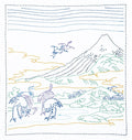 Olympus - Hokusai Collection "Umezawa Hamlet Fields" Sashiko Sampler Kit - White