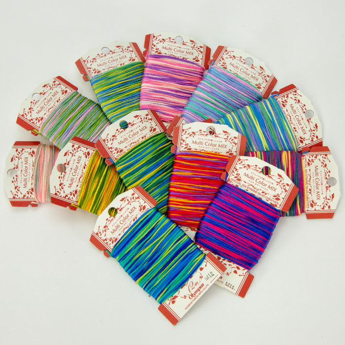 Olympus - Multi Color Mix No.25 Cotton Embroidery Floss 12m Card - M10 Pink Purple