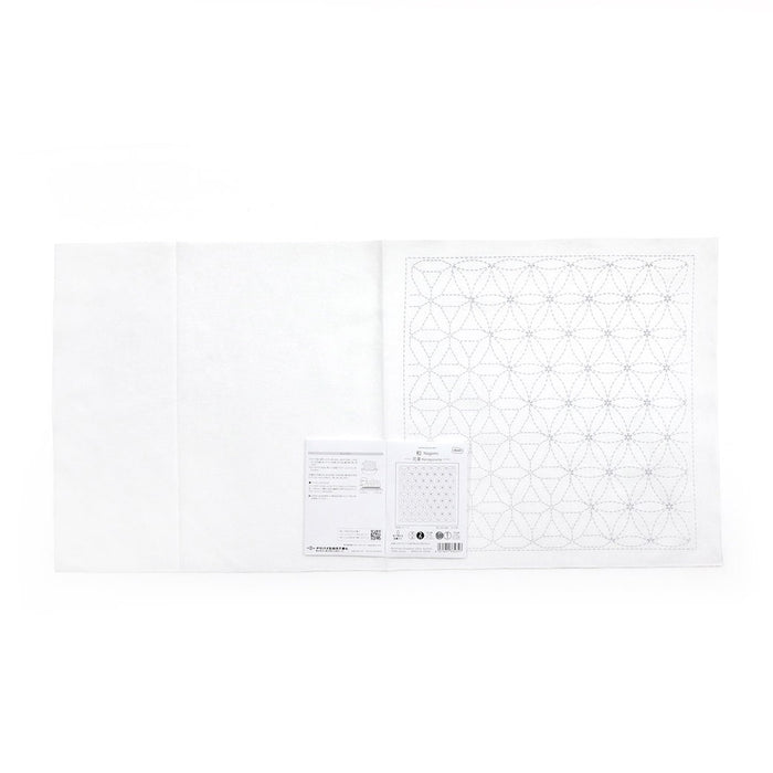 Olympus - Nagomi Collection "Hanaguruma" Cotton Sashiko Sampler Cloth - White