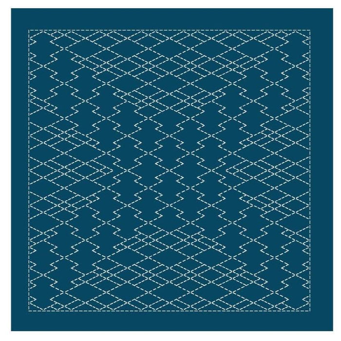 Olympus - Nagomi Collection "Matsukawabishi" Cotton Sashiko Sampler Cloth - Navy