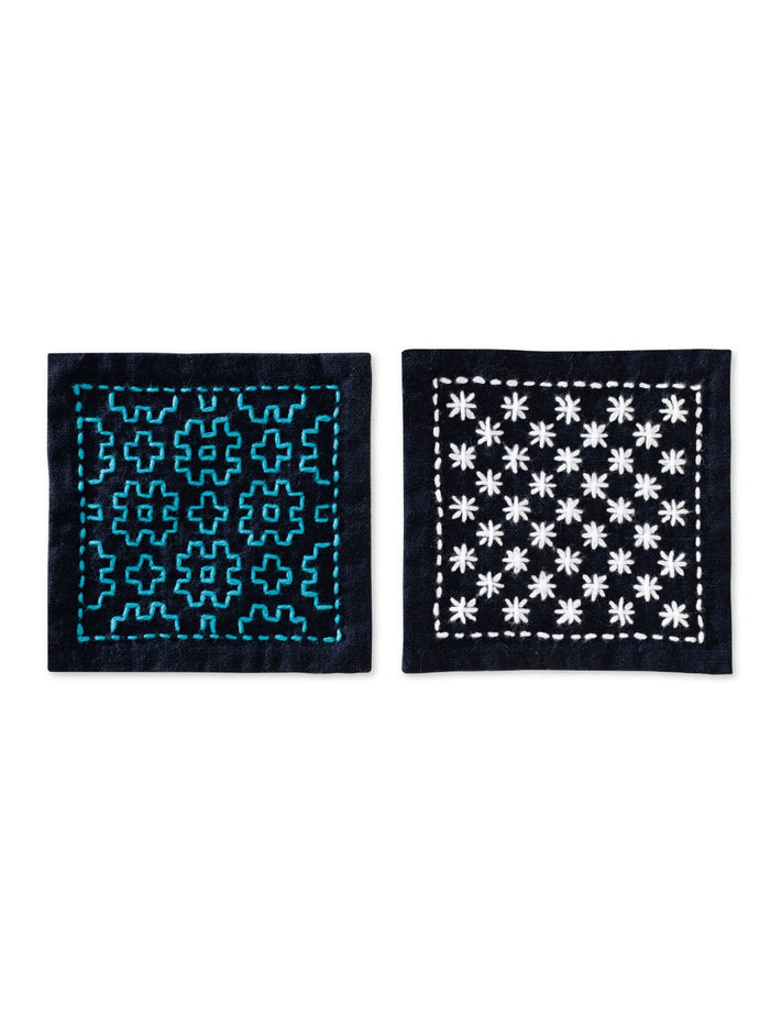 Olympus - Sashiko Coaster "Igeta and Rice Sashimi" Sampler Kit - Navy