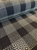 Olympus - Sashiko Sakizomemomen Fabric by the Yard - Black White