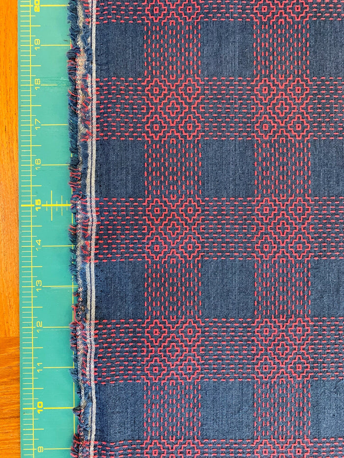 Olympus Sashiko fabric navy blue red Sakizomemomen S256E