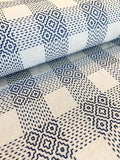 Olympus - Sashiko Sakizomemomen Fabric by the Yard - White Blue