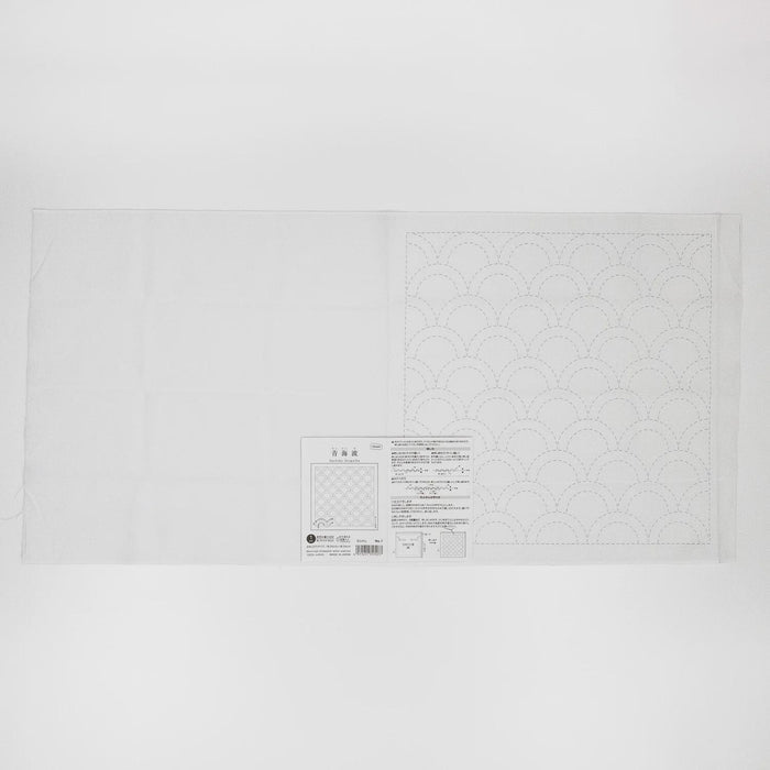 Olympus - Seigaiha Waves Cotton Sashiko Sampler Cloth - White