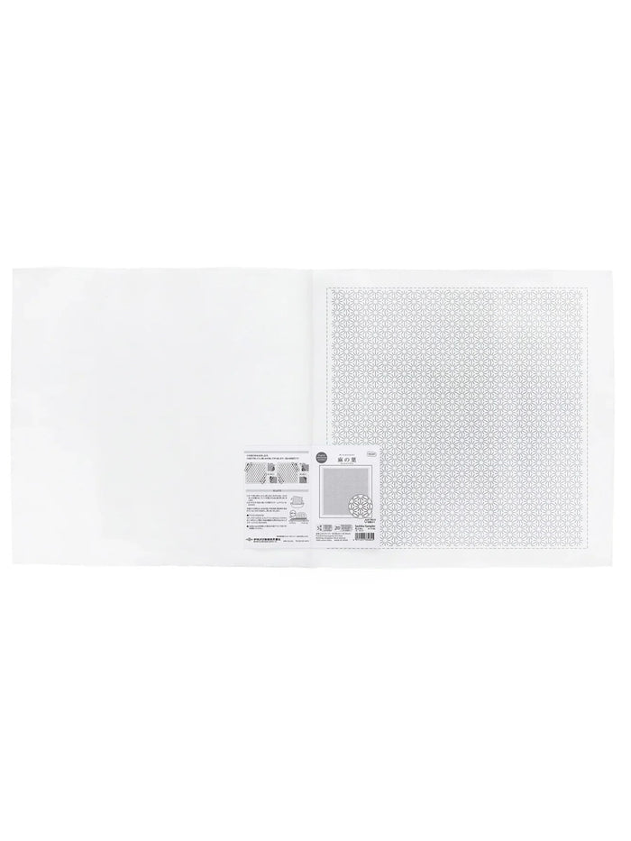Olympus - Single Stitching Collection "Hemp Leaf" Cotton Sashiko Sampler Cloth - White